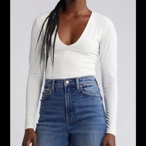 Open edit ivory cloud Long Sleeve Bodysuit